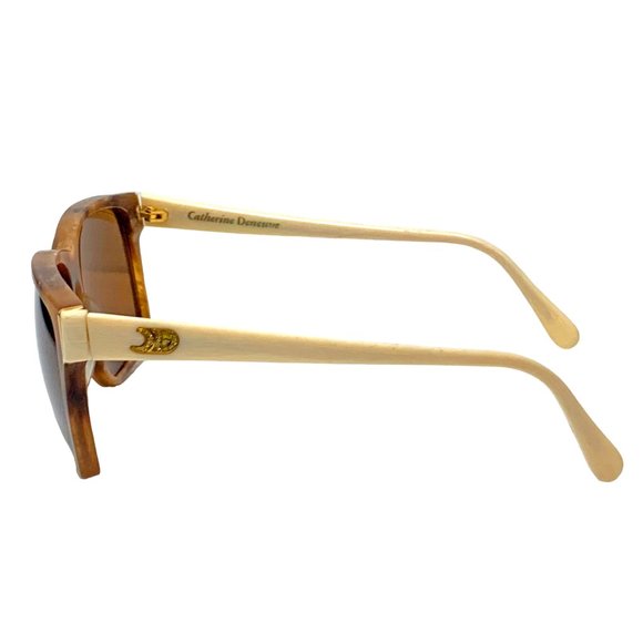 Vintage Catherine Deneuve CD 005 Brown Shield Shape Sunglasses - Picture 5 of 10